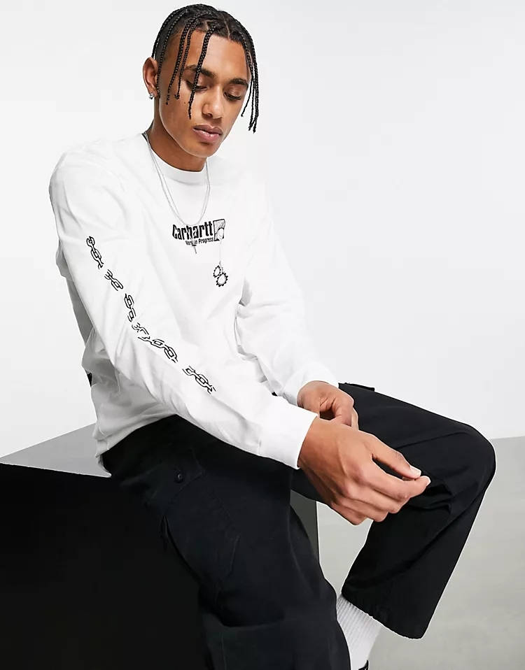 Carhartt WIP Scramble Long Sleeve Top White