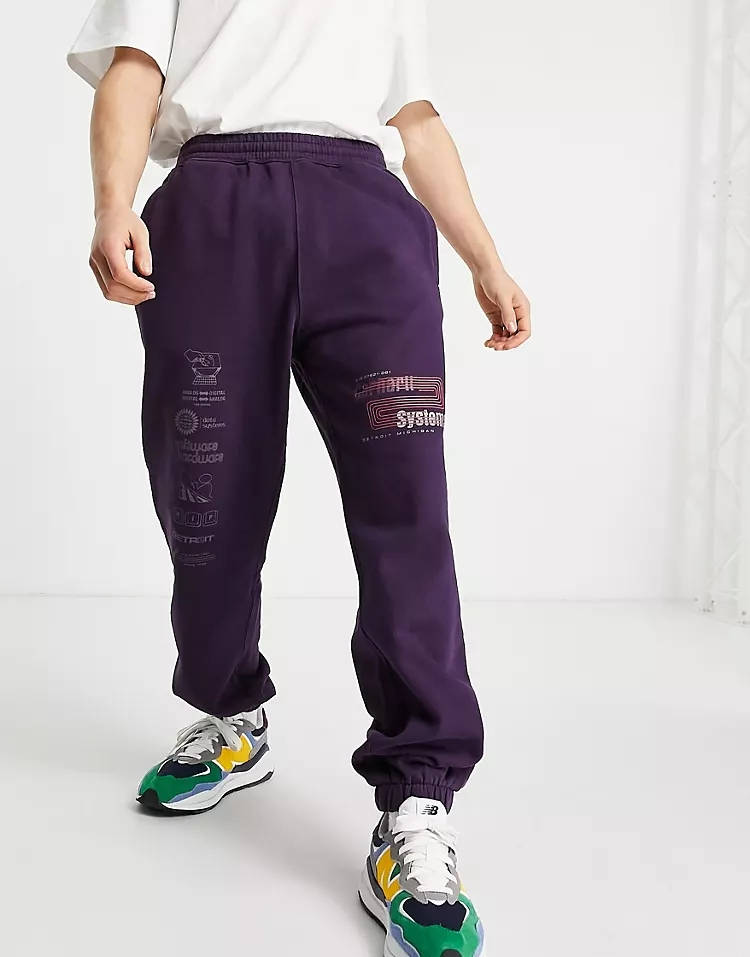 Carhartt WIP Systems Printed Joggers Purple