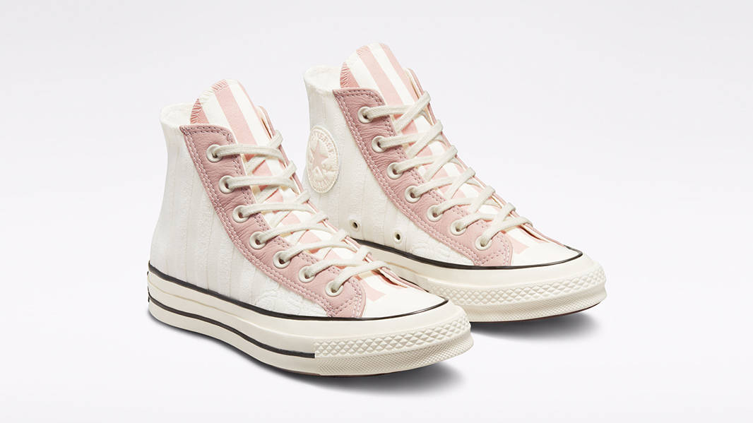 Converse Chuck 70 Striped Terry High White Pink Clay