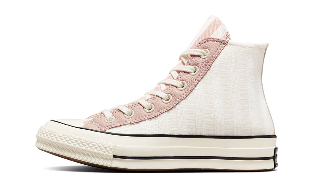 Converse Chuck 70 Striped Terry High White Pink Clay