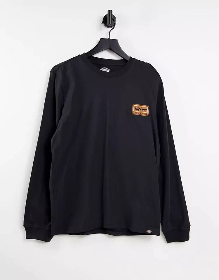 Dickies Harrison Back Print Long Sleeve T-Shirt Black Full
