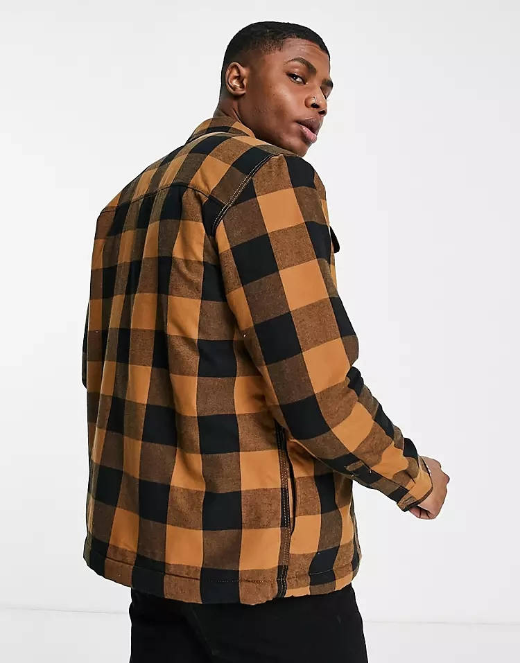 Dickies Sacramento Sherpa Lined Shirt Brown Back