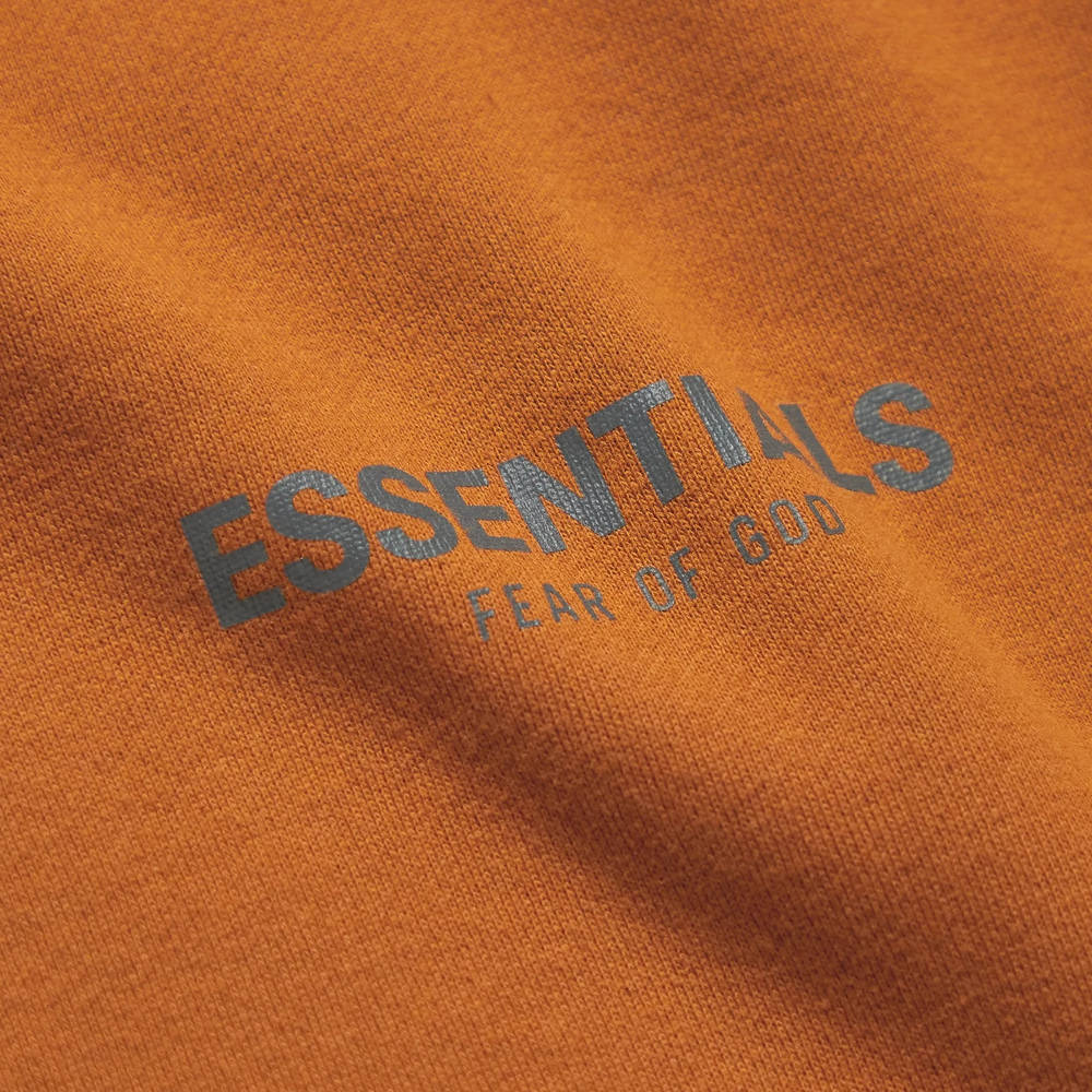 Fear of God Essentials Logo-Print Cotton-Blend Jersey Sweatshirt Brown Detail