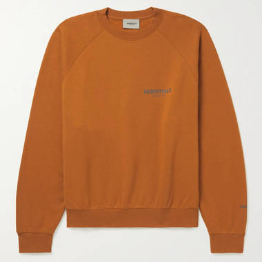 MR Porter x Fear of God Essentials Logo-Print Cotton-Blend Jersey Sweatshirt Brown