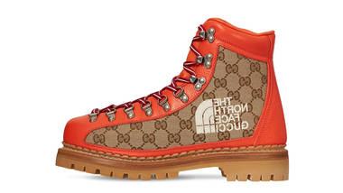 The North Face x Gucci Canvas Leather Boots Orange