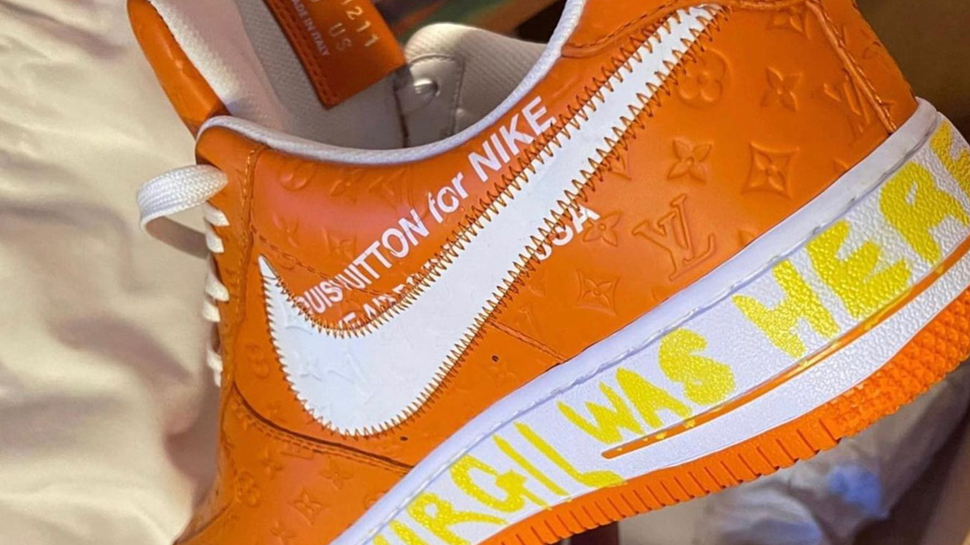 Virgil Abloh x Louis Vuitton x Nike Air Force 1 Orange