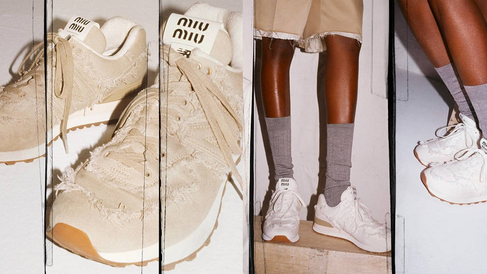 Image via Miu Miu/New Balance Miu Miu x New Balance 574 Collaboration