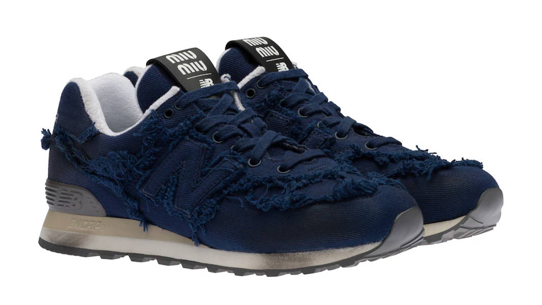 Miu Miu x New Balance 574 Navy Side