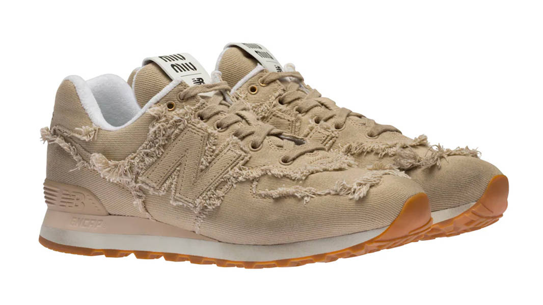 Miu Miu x New Balance 574 Tan Side