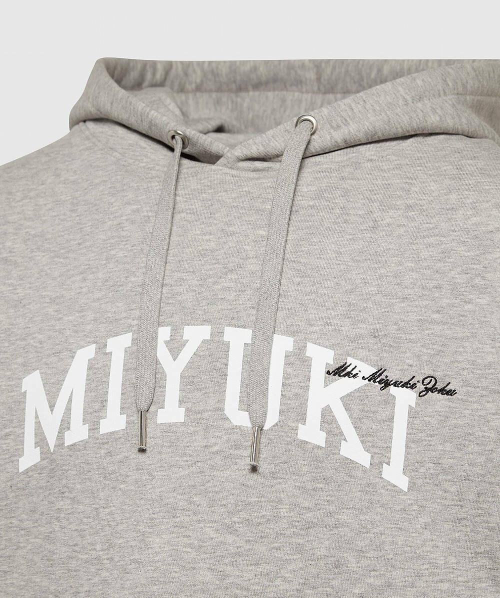 MKI Miyuki Zoku College Hoodie Grey Detail