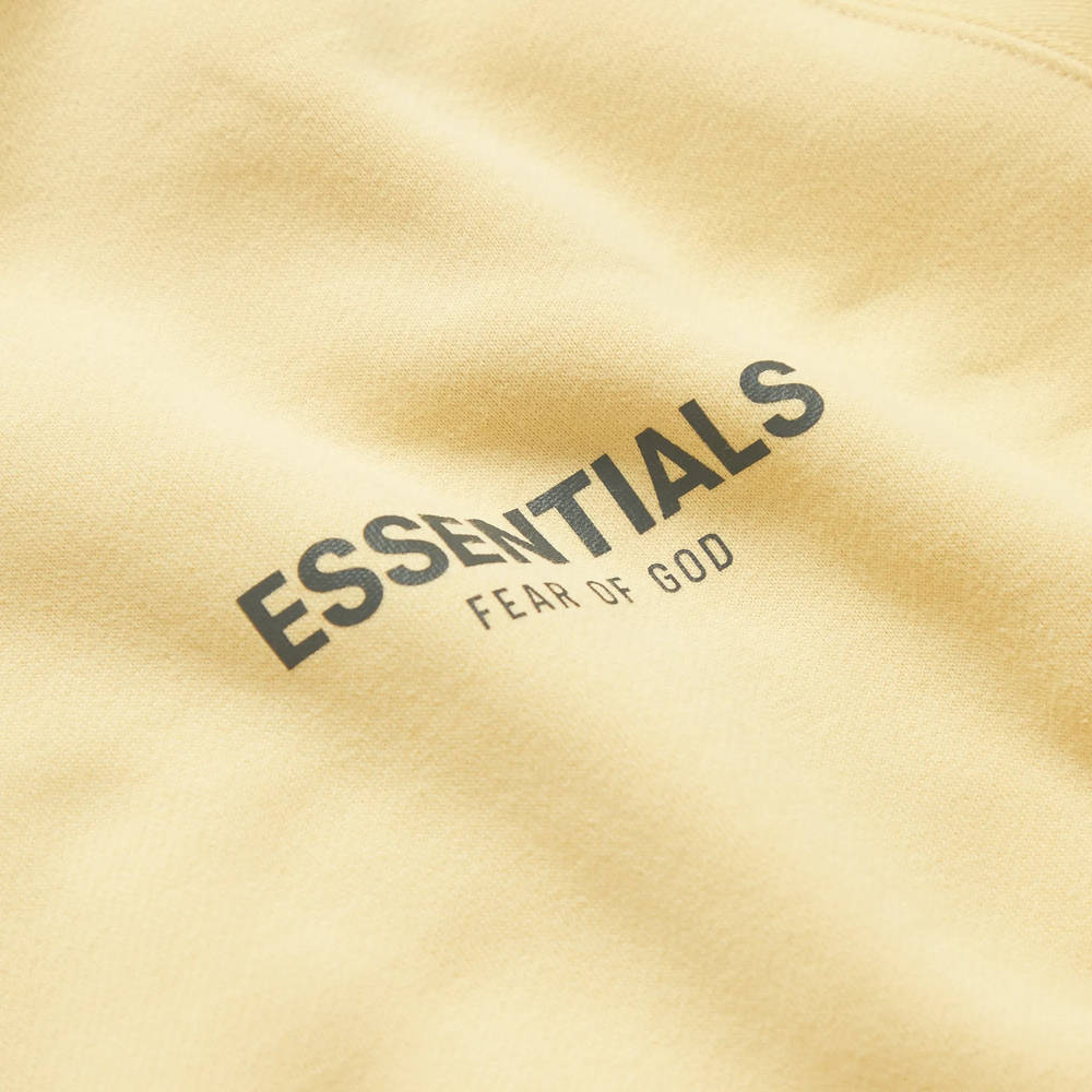 MR Porter x Fear of God Essentials Logo-Print Cotton-Blend Jersey Hoodie Cream Detail 2