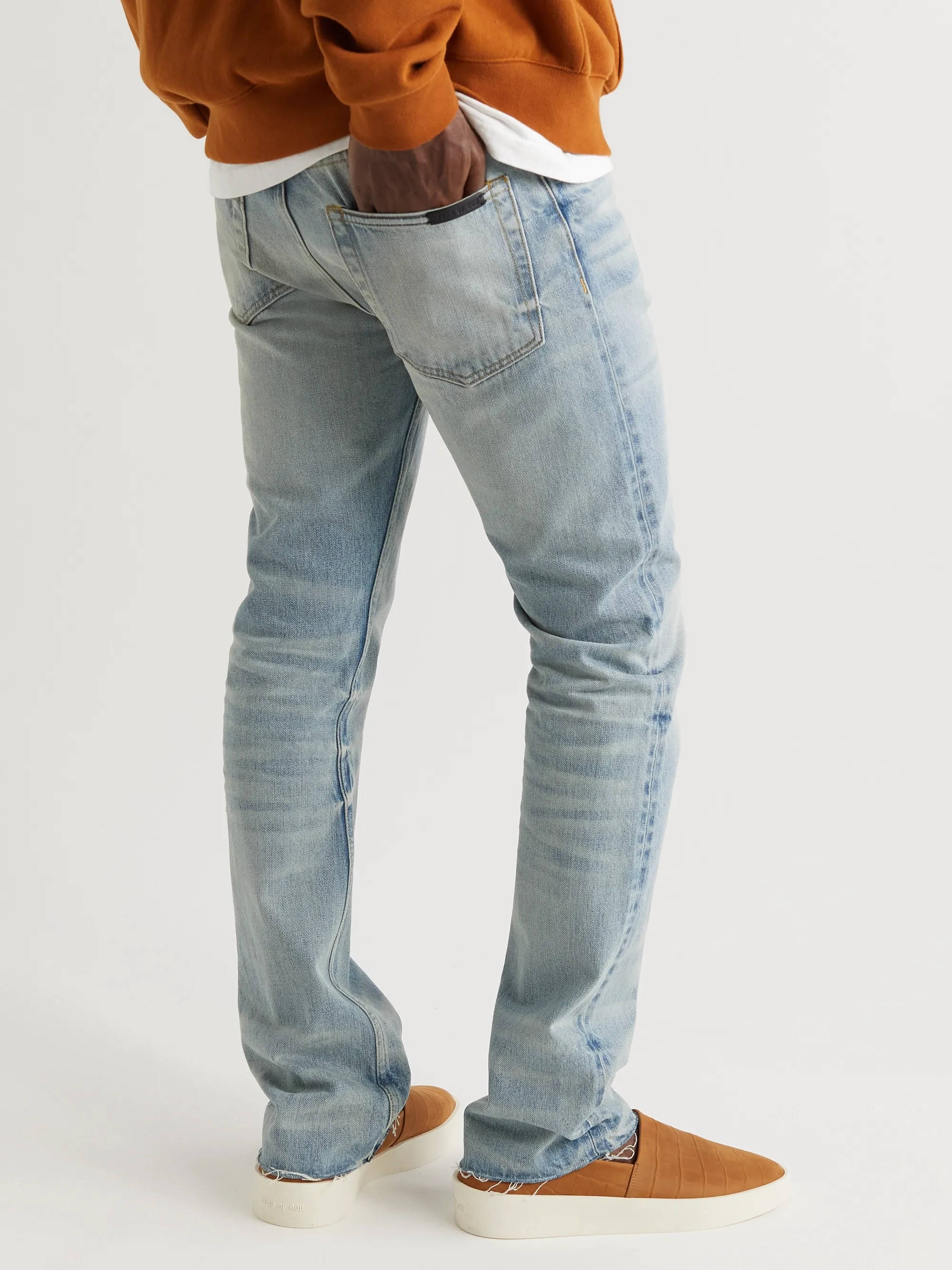 MR Porter x Fear of God Slim-Fit Distressed Jeans Blue Where To Buy