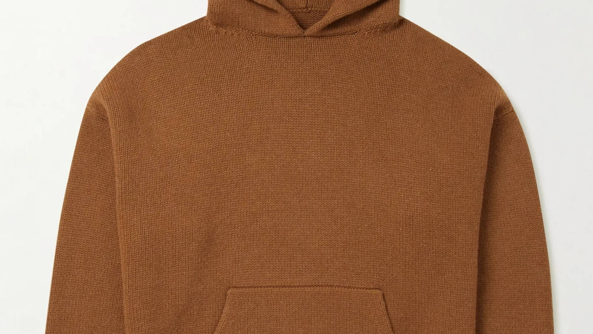 brown fear of god hoodie