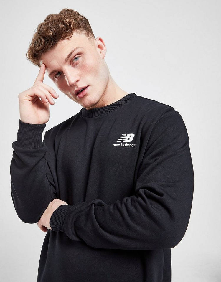 New Balance Fleece Crew Sweatshirt Black Detail