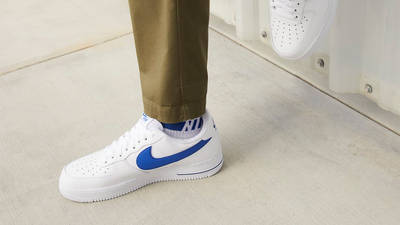 Nike Air Force 1 Low Cut-Out White Game Royal On Foot