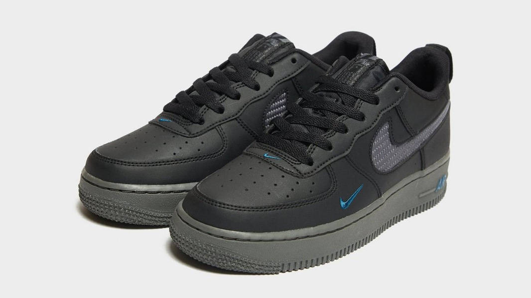 Nike Air Force 1 Low GS Black Grey Blue