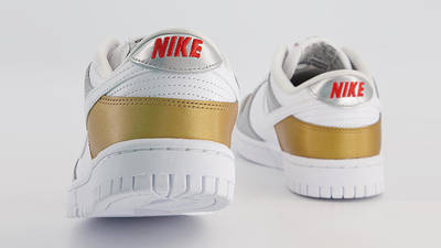 Nike Dunk Low Gold White Silver Red Back