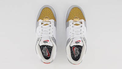 Nike Dunk Low Gold White Silver Red Top