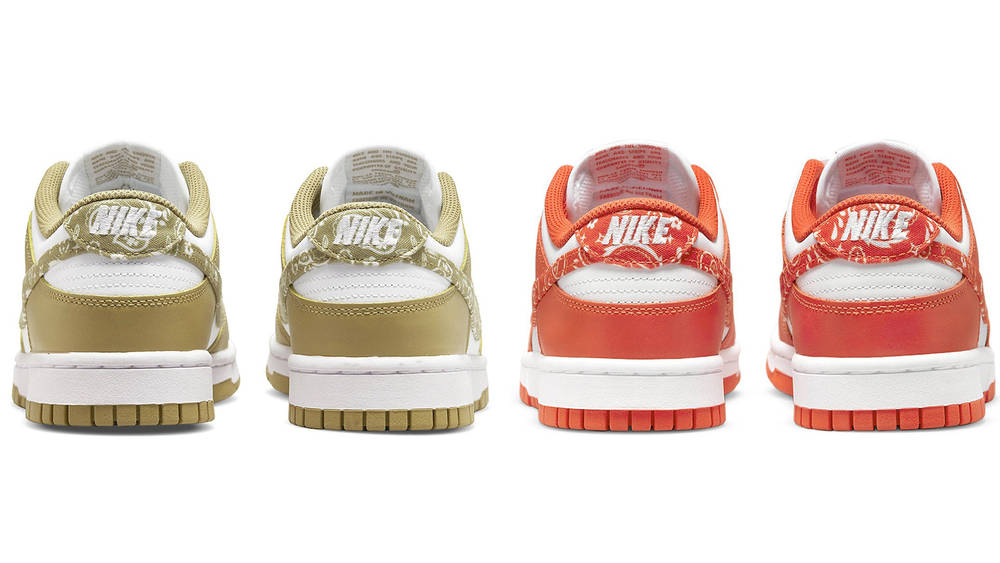 Image via Nike Nike Dunk Low Paisley Barley and Orange