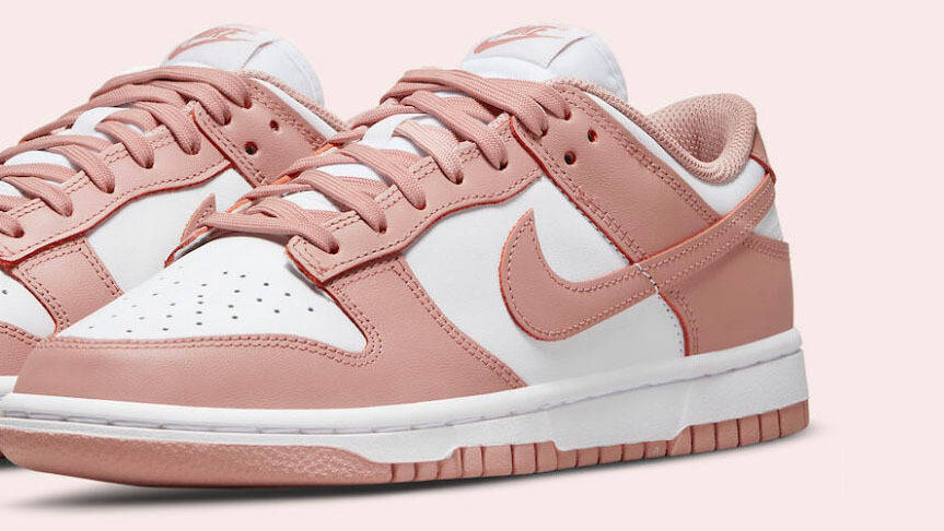 nike dunk low white pink feature