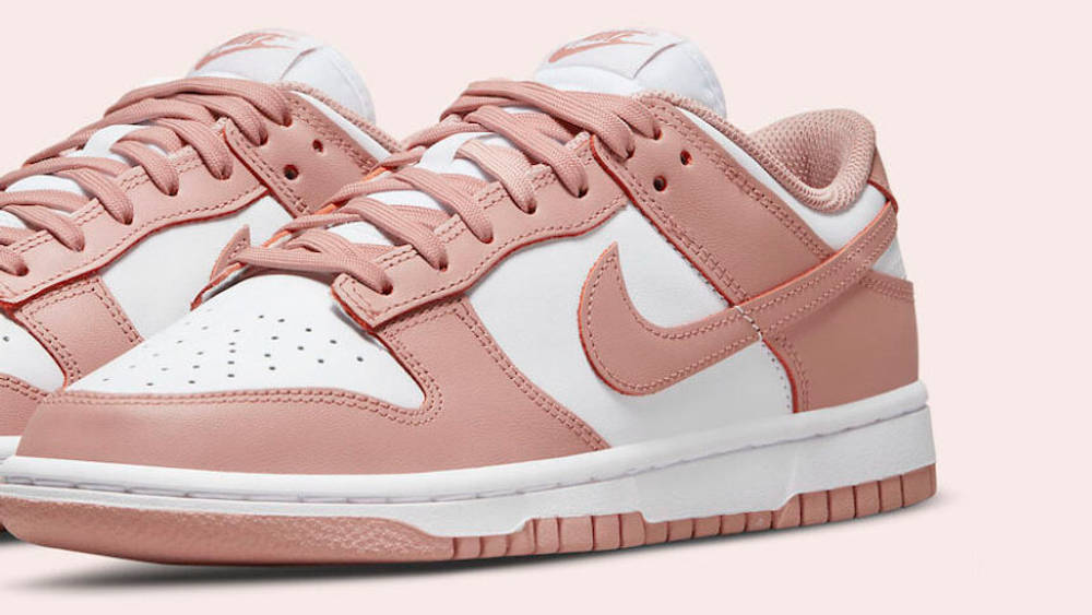 nike dunk low white pink feature