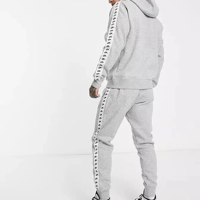 Nike Repeat Logo Taped Fleece Tracksuit Grey Back