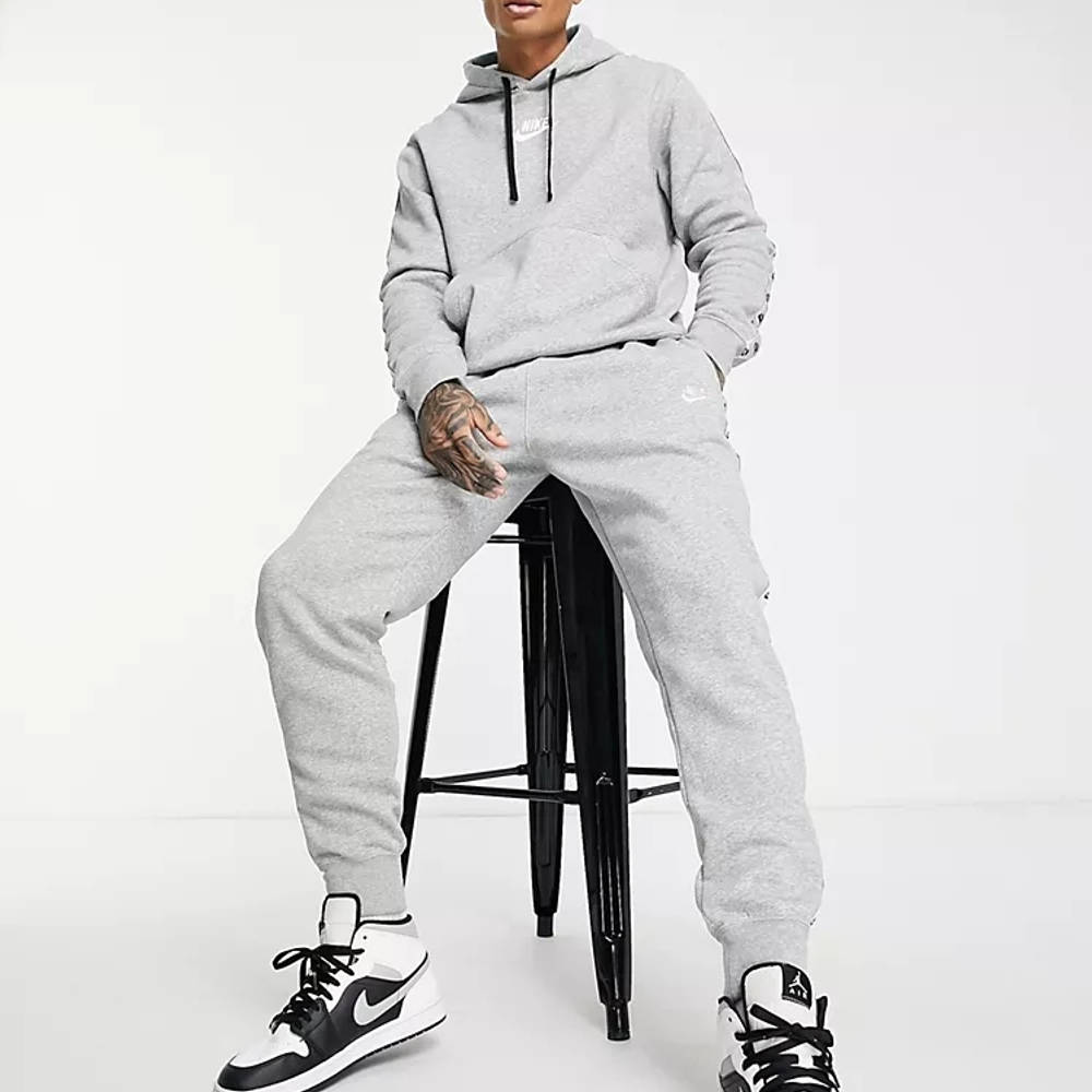 Nike Repeat Logo Taped Fleece Tracksuit Grey
