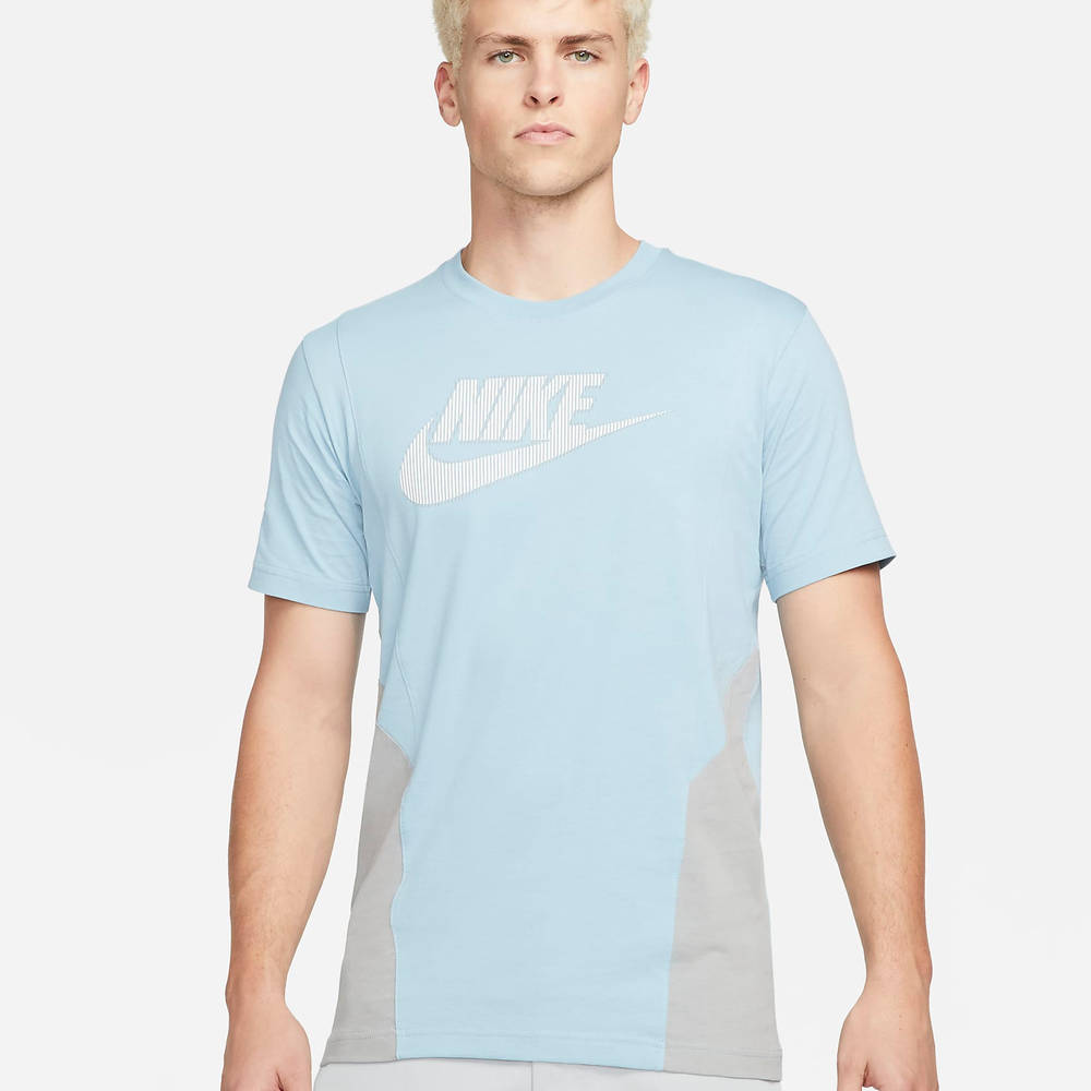 Nike Sportswear Hybrid Short-Sleeve Top - Worn Blue | The Sole Supplier