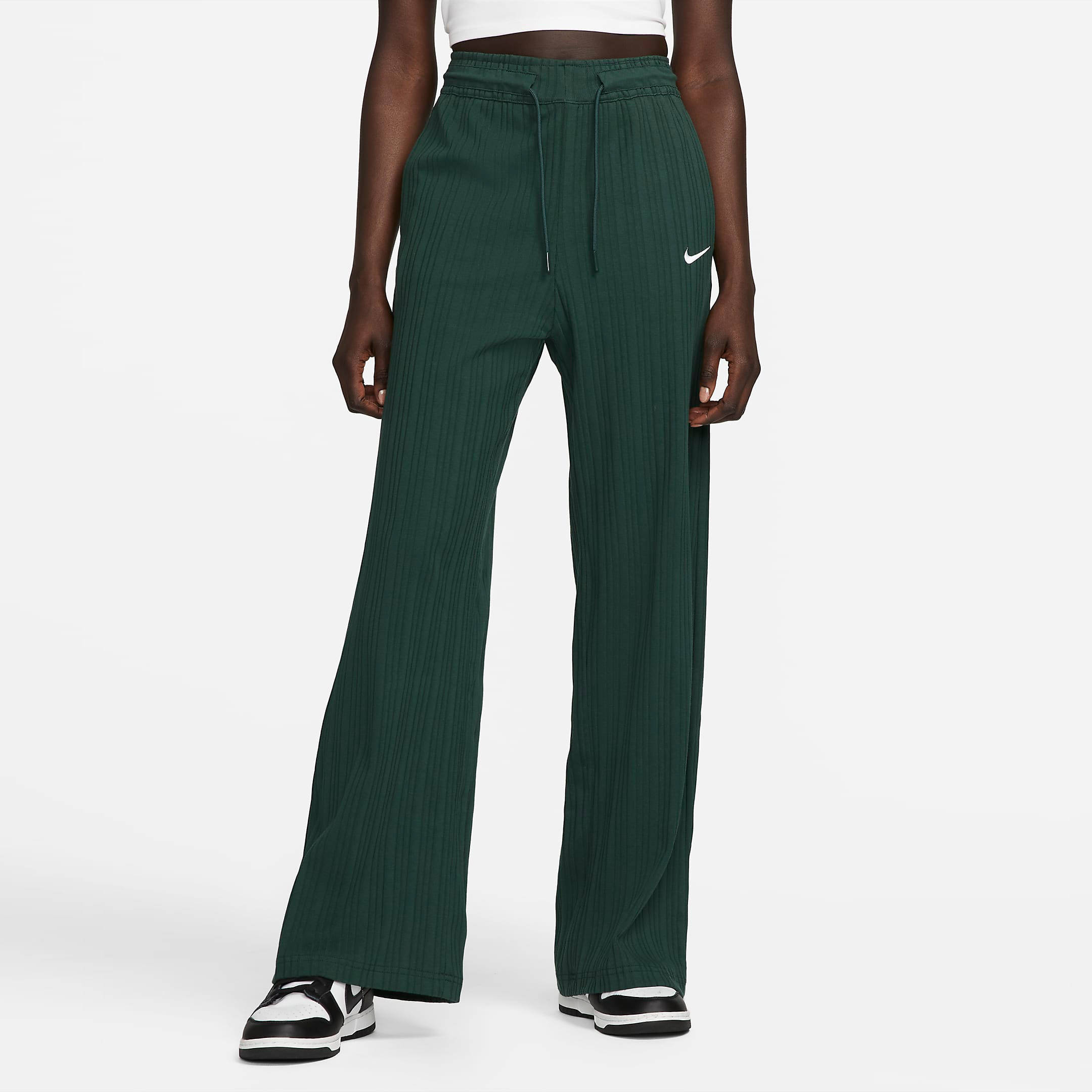 Nike Sportswear Ribbed Jersey Wide-Leg Trousers