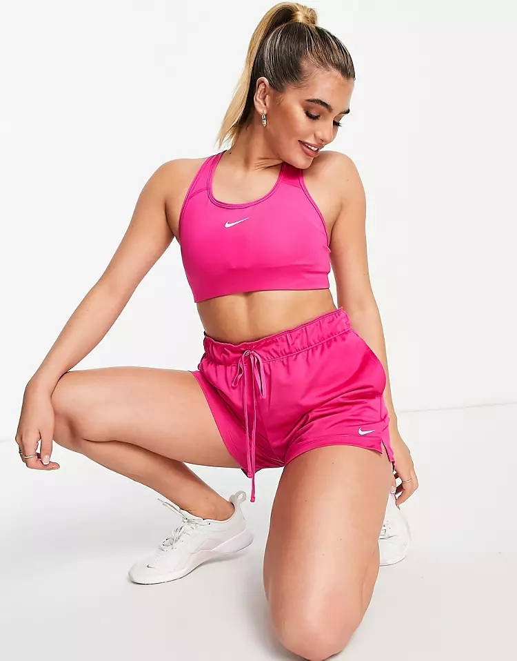 pink nike training shorts