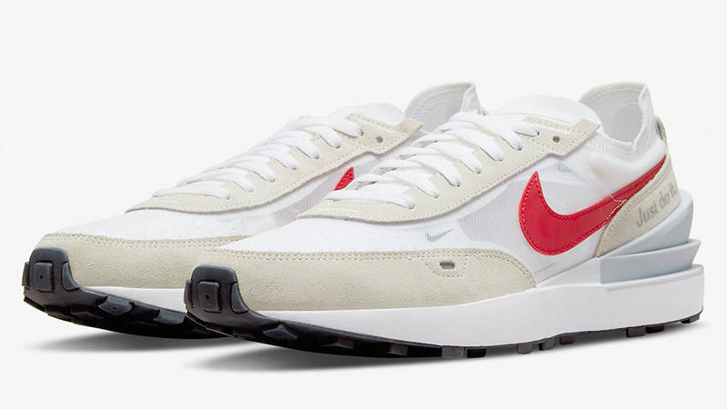Nike Waffle One Just Do It White Red DQ0793-100 front