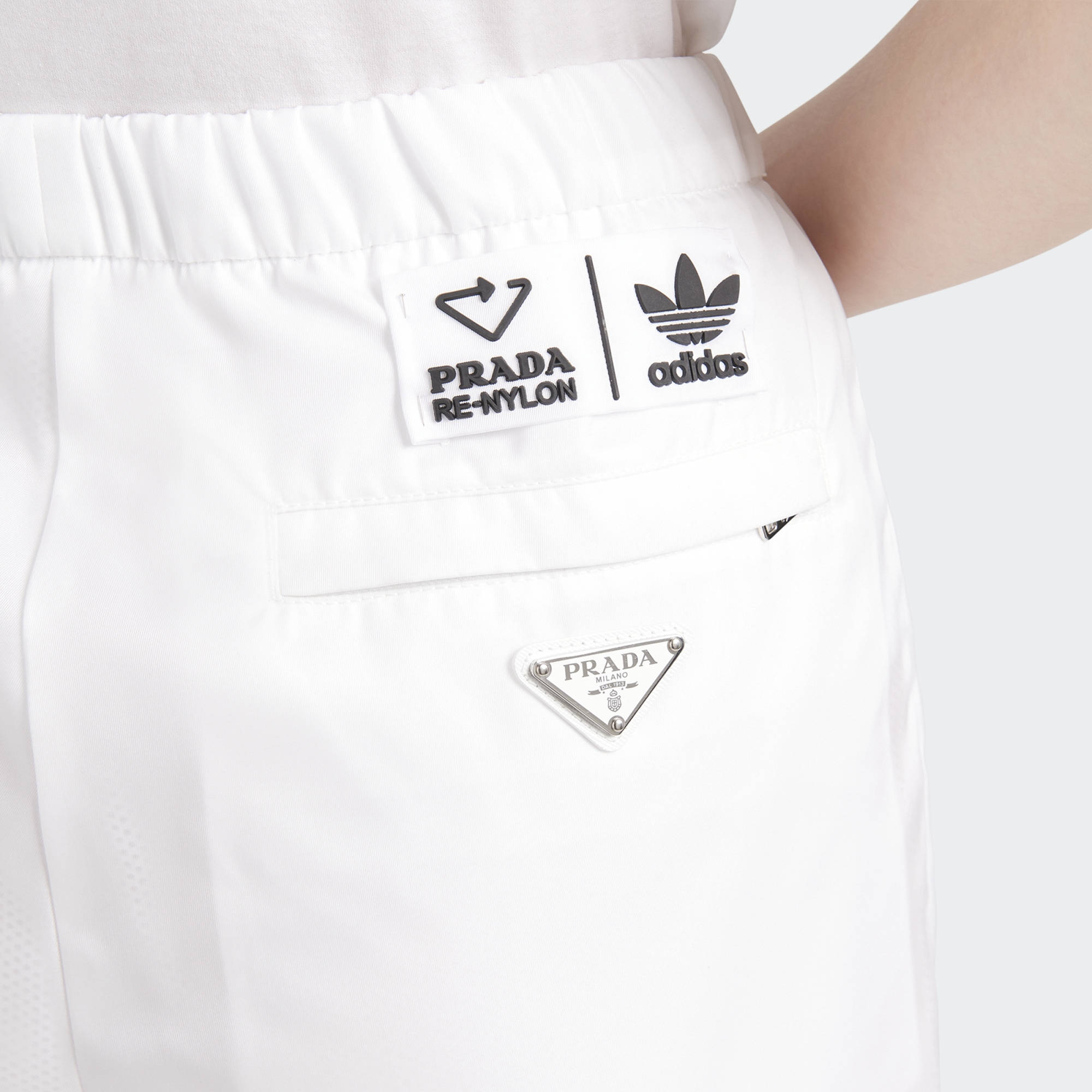 Tracksuit Bottoms White Nylon Tracksuit Prada X Adidas Re-Nylon