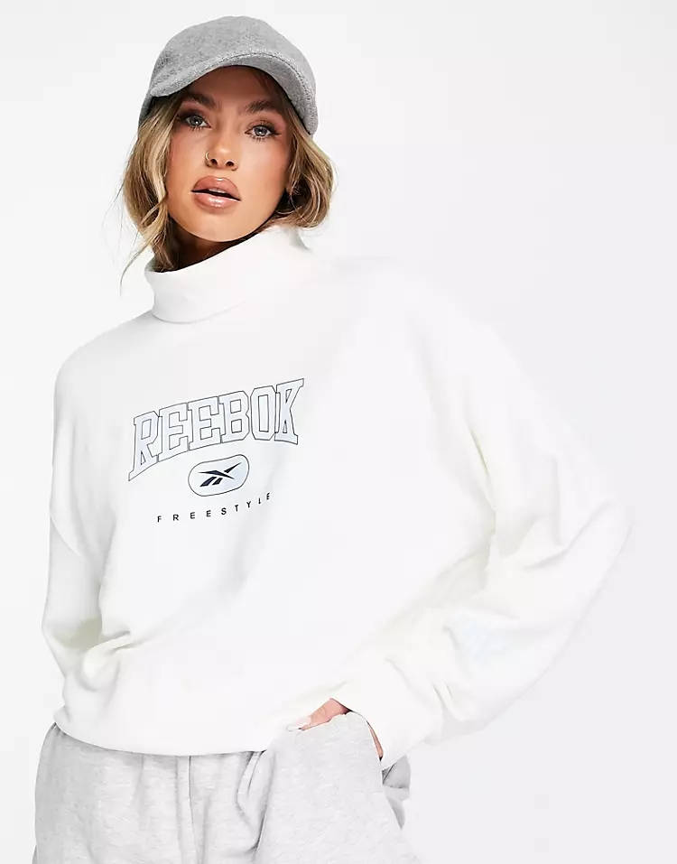 Reebok hot sale white sweatshirt