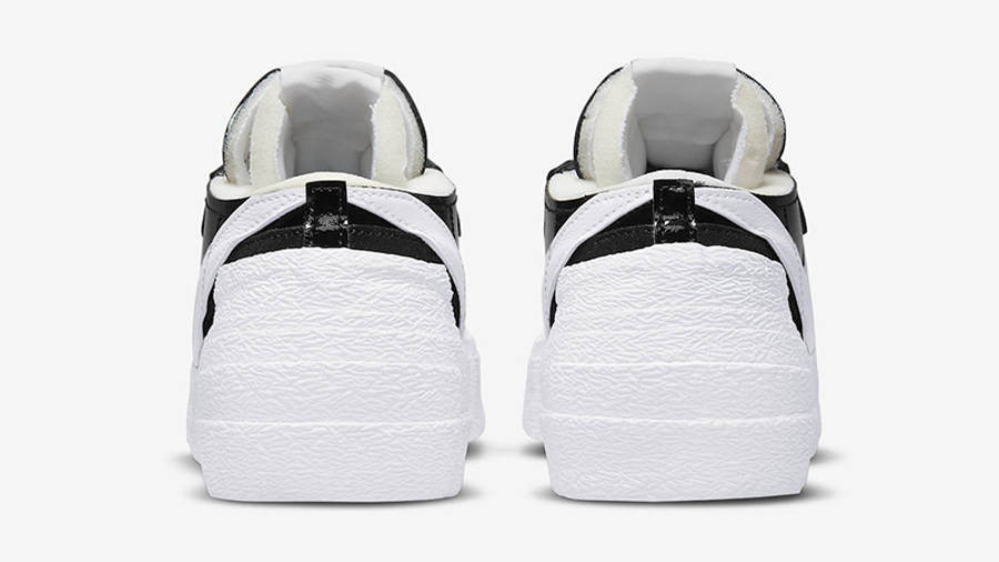 sacai x Nike Blazer Low White Black Patent DM6443-001 Back