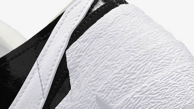 sacai x Nike Blazer Low White Black Patent DM6443-001 Detail 3