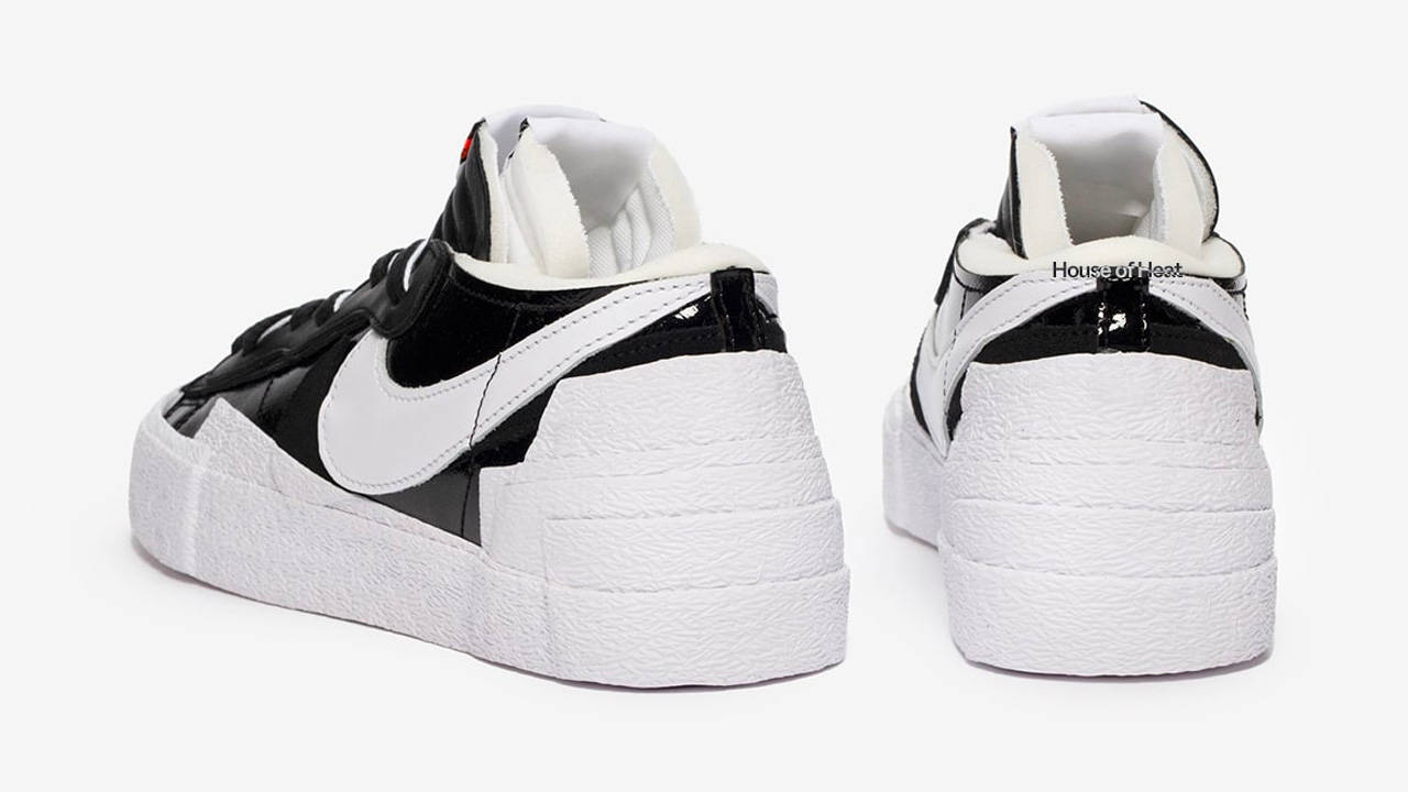 The sacai x Nike Blazer Low Surfaces With Black Patent Leather 