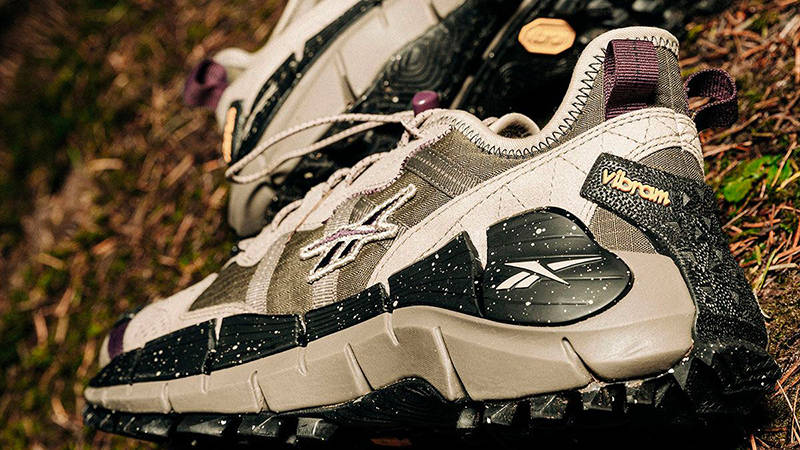 size x Reebok Zig Kinetica Trail Beige Brown Black Back