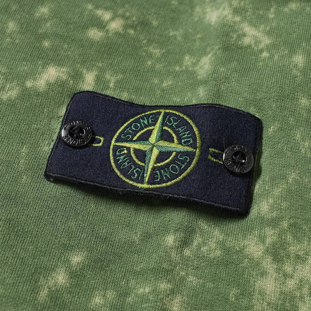 Stone Island Off Dyed Crew Neck Sweatshirt Olive Detail