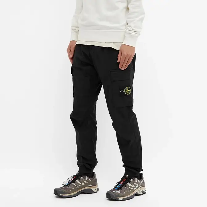 Pearl Grey Cargo Trousers With Badge  STONE ISLAND JUNIOR  Russocapri