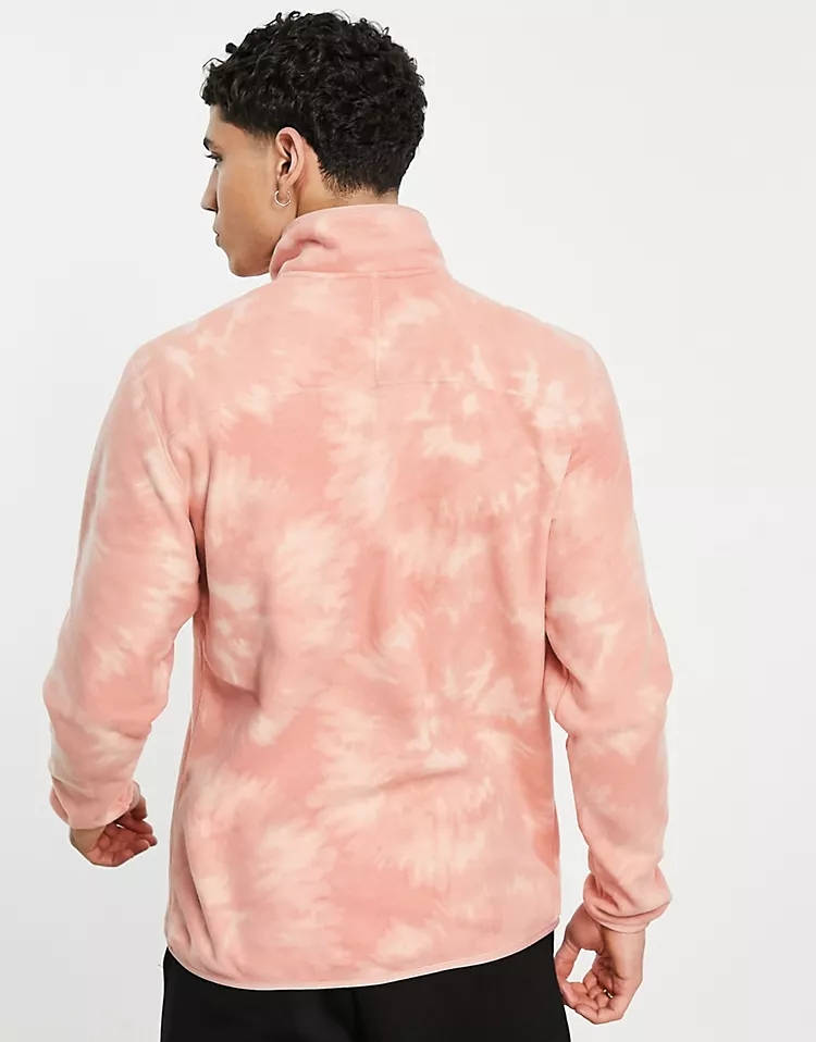 The North Face 100 Glacier 1-4 Zip Fleece Rose Tan Spiral Tie Dye Back