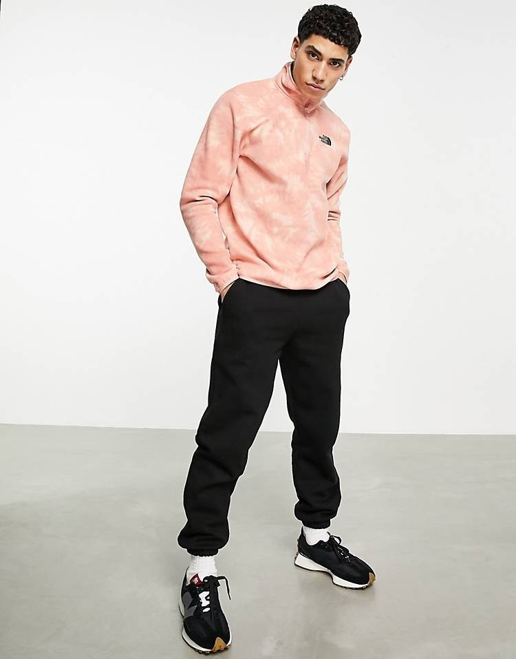 The North Face 100 Glacier 1-4 Zip Fleece Rose Tan Spiral Tie Dye Full