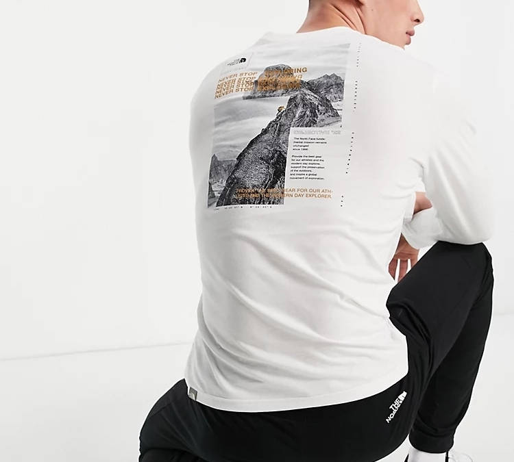 north face white long sleeve t shirt