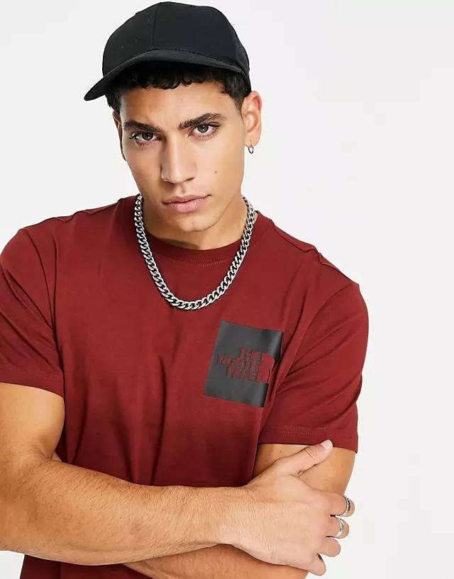 The North Face Fine T-Shirt Brick House Red Detail