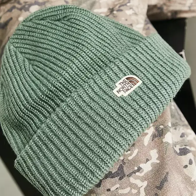 North face salty on sale dog beanie green