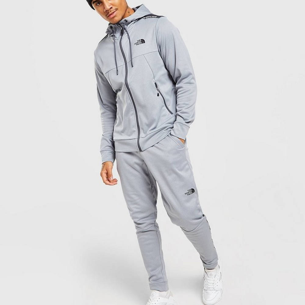 The North Face Train N Logo Full Zip Hoodie - Grey | The Sole Supplier