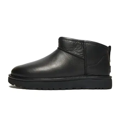 UGG Classic Ultra Mini Leather Boots Black Where To Buy The Sole Supplier