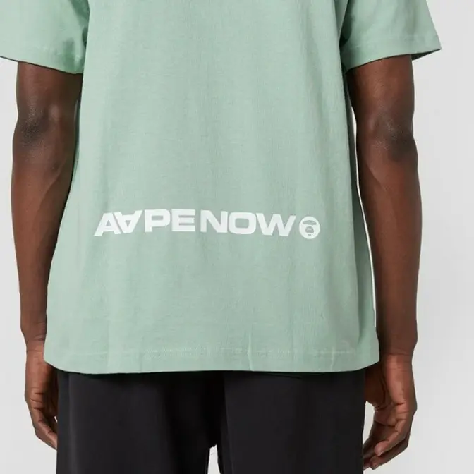 AAPE Back Logo T-Shirt Green Detail 2