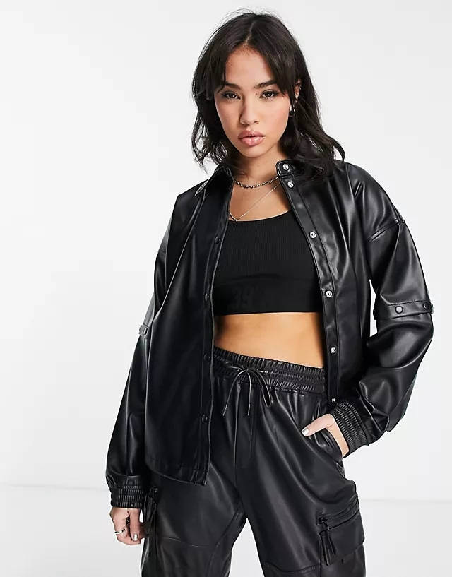 adidas Faux Leather Shirt