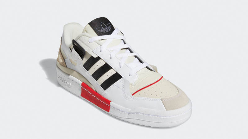 adidas Forum Exibit Low White Black Red GZ0937 front