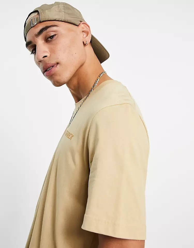 adidas Outdoors Terrex Terrain Graphic T-Shirt Beige Detail